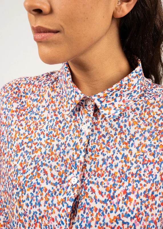 MOLLY - Colorful Printed Shirt With Long Sleeves | 100% Cotton (CAP INDIGO)