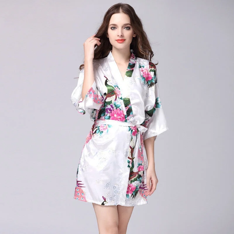 Floral Satin Robe