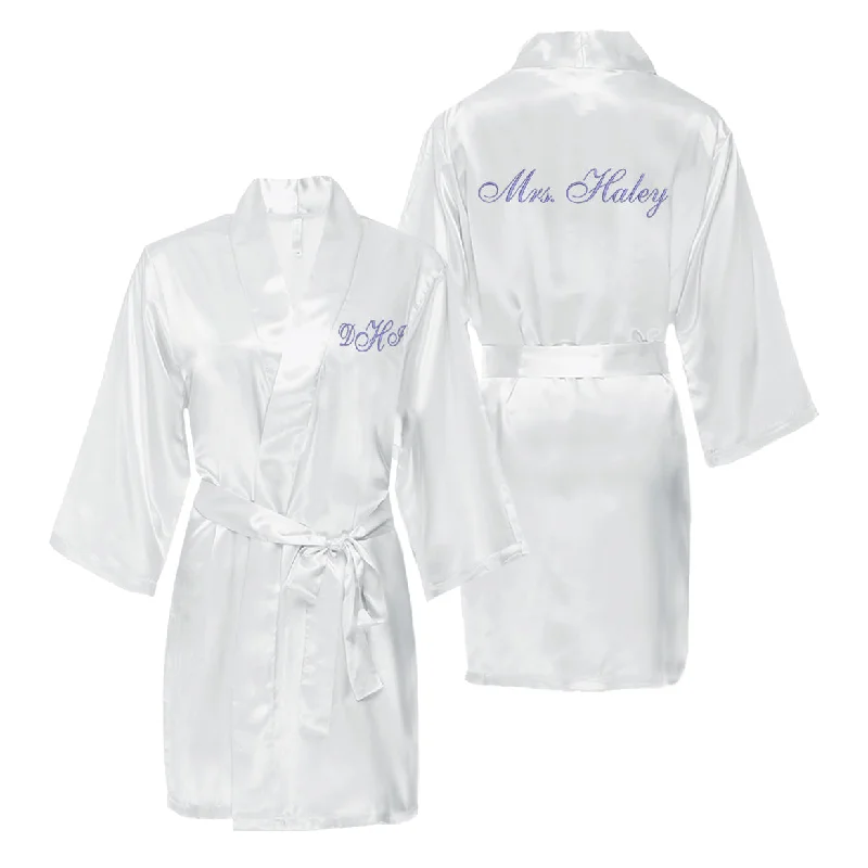 Personalized Mrs. Satin Bridal Robe with Monogram