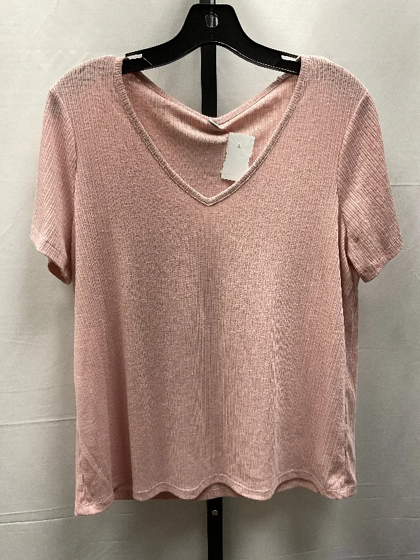 Top Short Sleeve Basic By Old Navy In Pink, Size: M