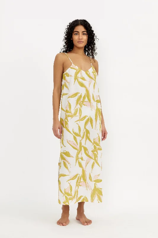 Slip Night Dress - Cleo Print Yellow