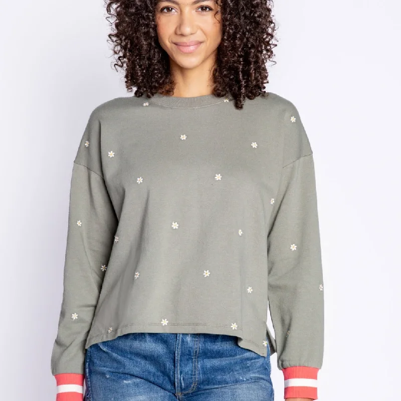 P.J. Salvage Happy Vibes Daisy Long Sleeve Top