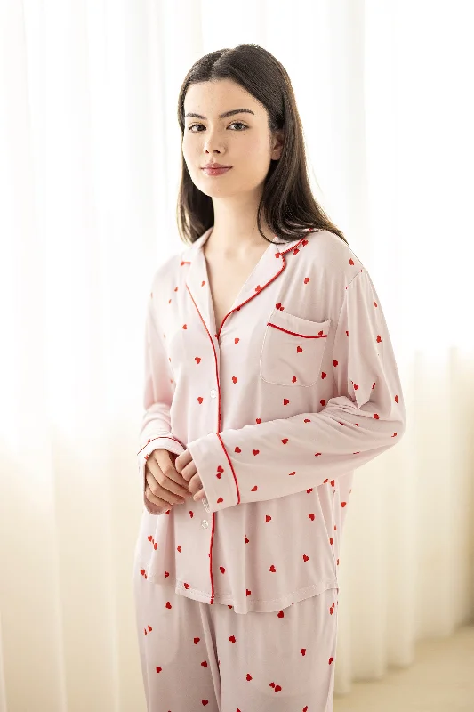 Signature Long Pyjamas Shirt in Hearts