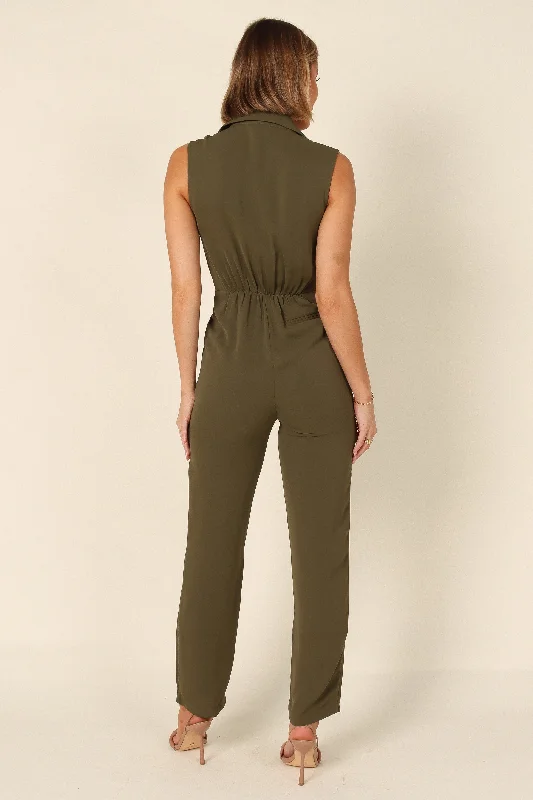 Kayne Sleeveless Jumpsuit - Olive