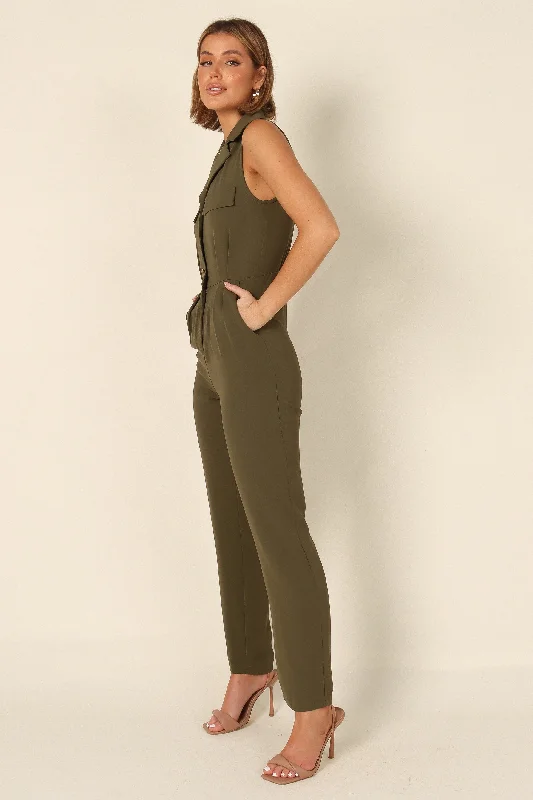 Kayne Sleeveless Jumpsuit - Olive