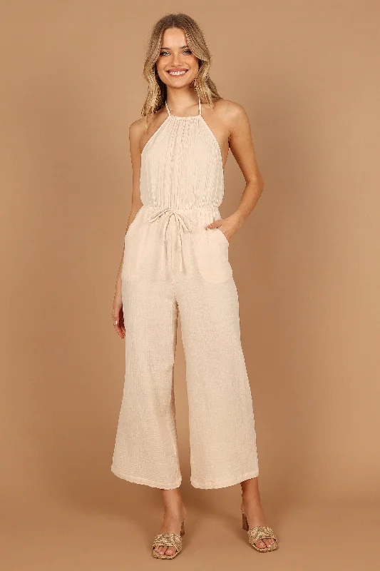 Leif Halter Jumpsuit - Oatmeal