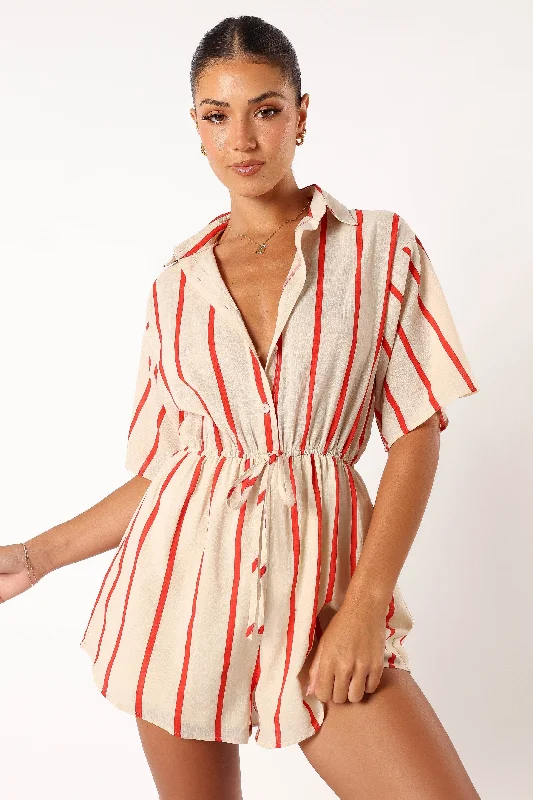 Myles Playsuit - Red Stripe