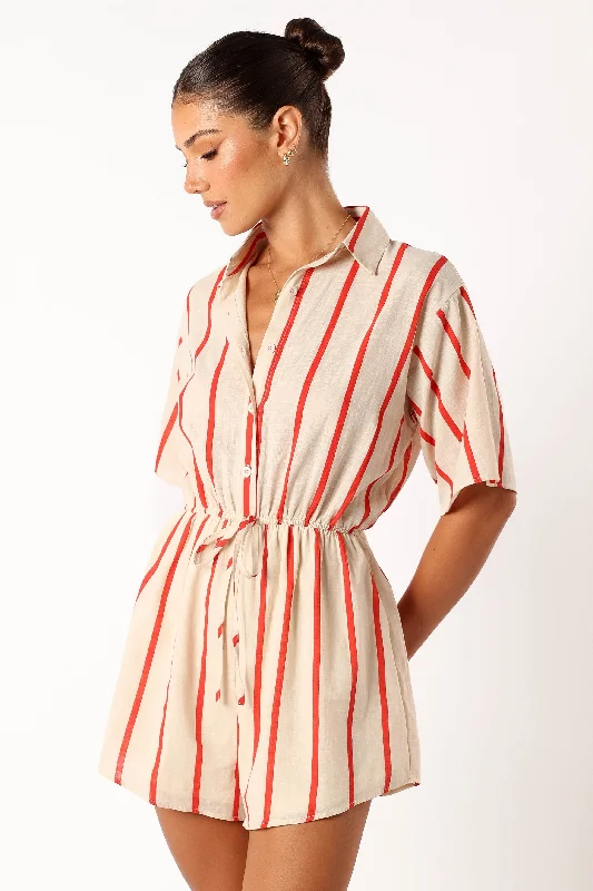 Myles Playsuit - Red Stripe