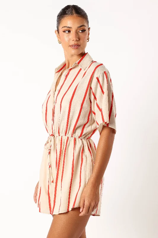 Myles Playsuit - Red Stripe