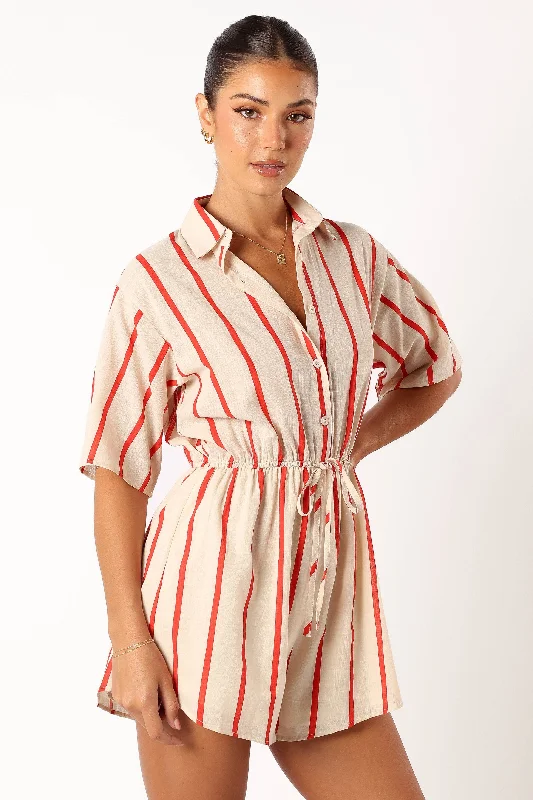 Myles Playsuit - Red Stripe