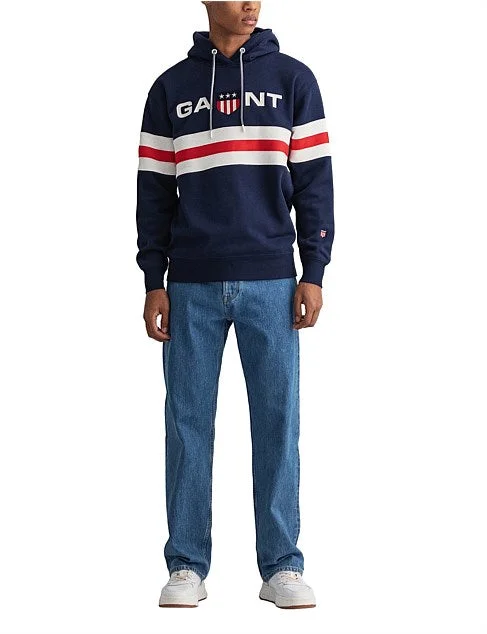 Gant - Retro Shield Relaxed Hoodie - Evening Blue